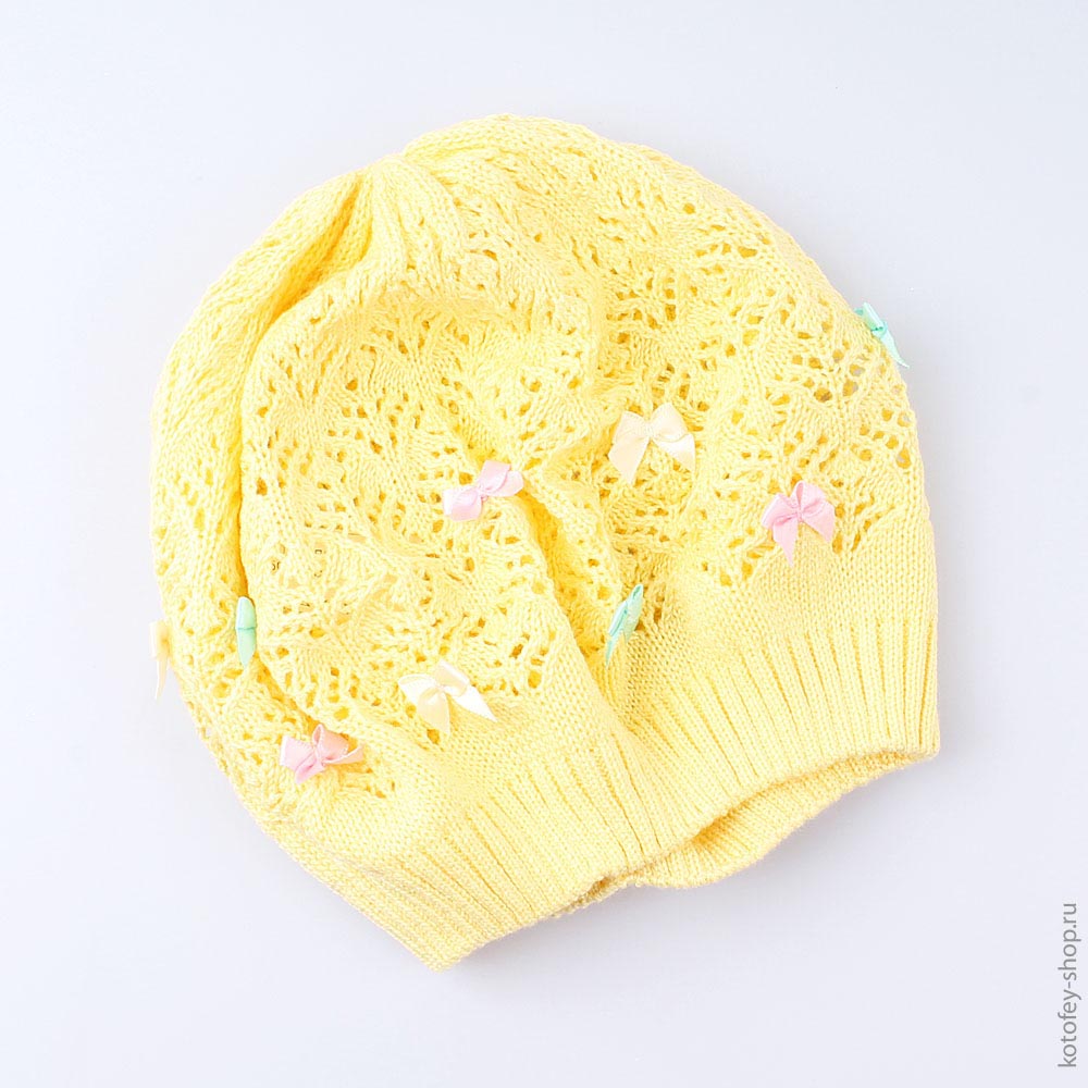 07811090-40 Шапка летняя, 50% хлопок, желтая, все фото 1