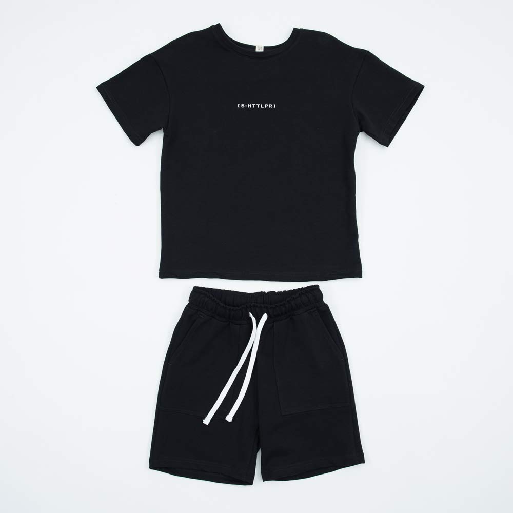07764060-44 Костюм футболка + шорты черный, все фото 1
