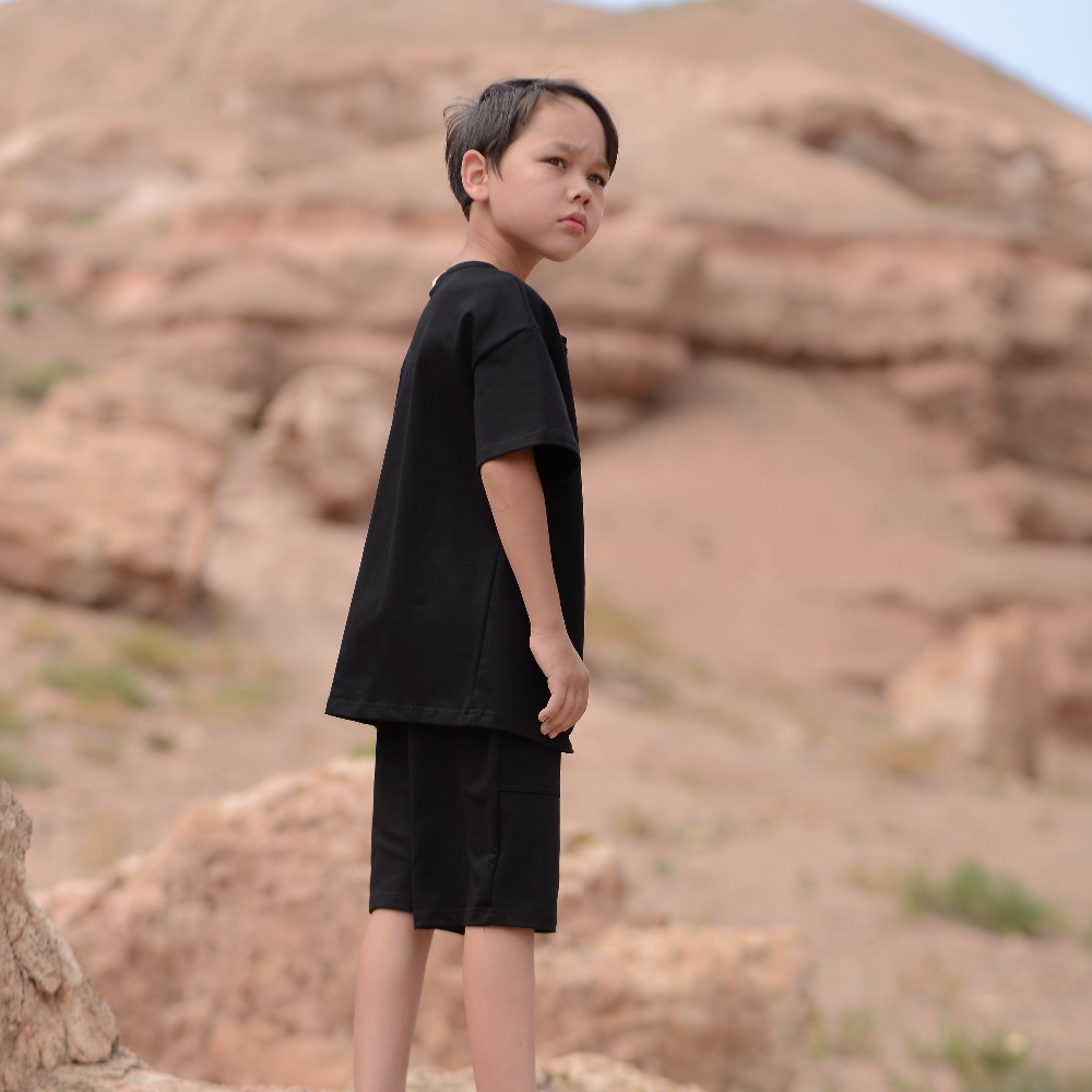 07764060-44 Костюм футболка + шорты черный, все фото 5