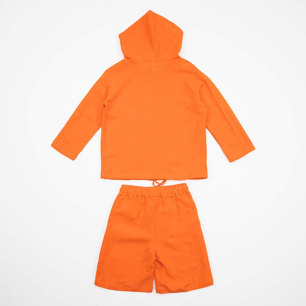 07764077-40 Костюм льняной шорты + футболка оранжевый, все фото 2