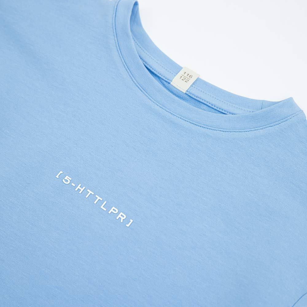 07864074-40 Костюм футболка + шорты для девочки голубой, все фото 3