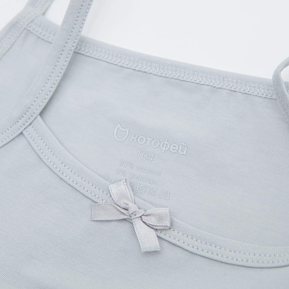 07854020-40 Майки для девочки 2 шт. белый+серый, все фото 4