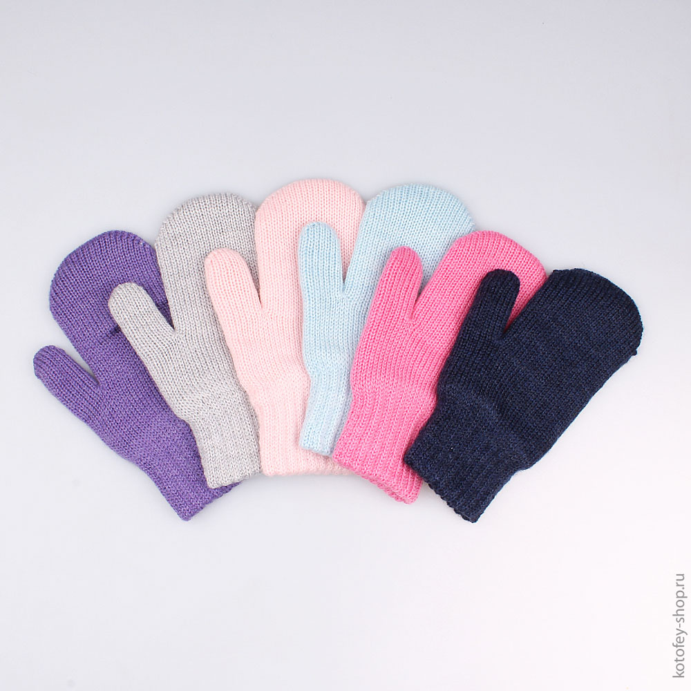 07021102-10 Варежки двухслойные темно-синие, все фото 1