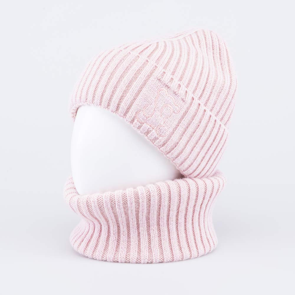 07804008-41 Зимний шерстяной комплект шапка + снуд для девочки, все фото 2