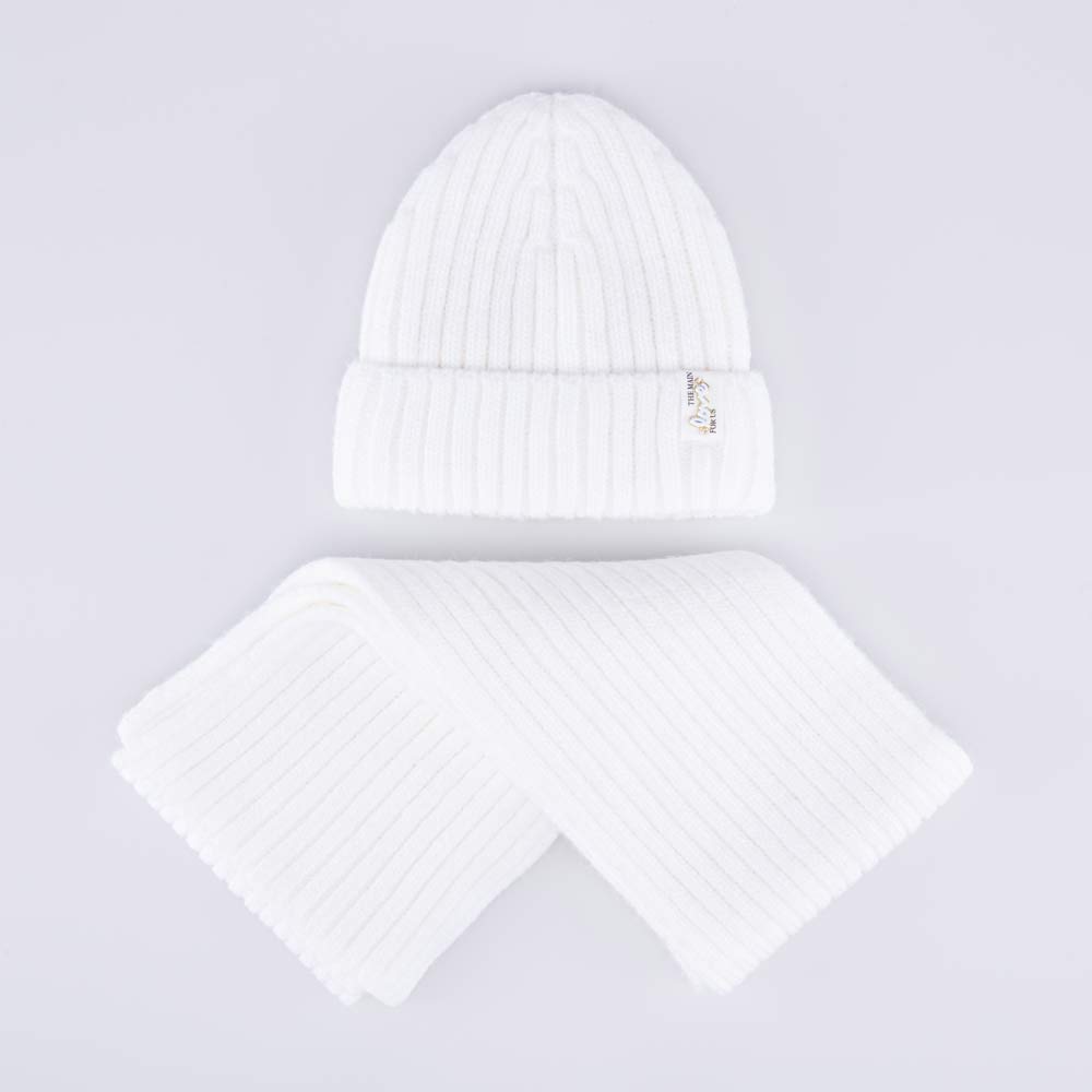 07804009-41 Зимний шерстяной комплект шапка + шарф для девочки, все фото 1