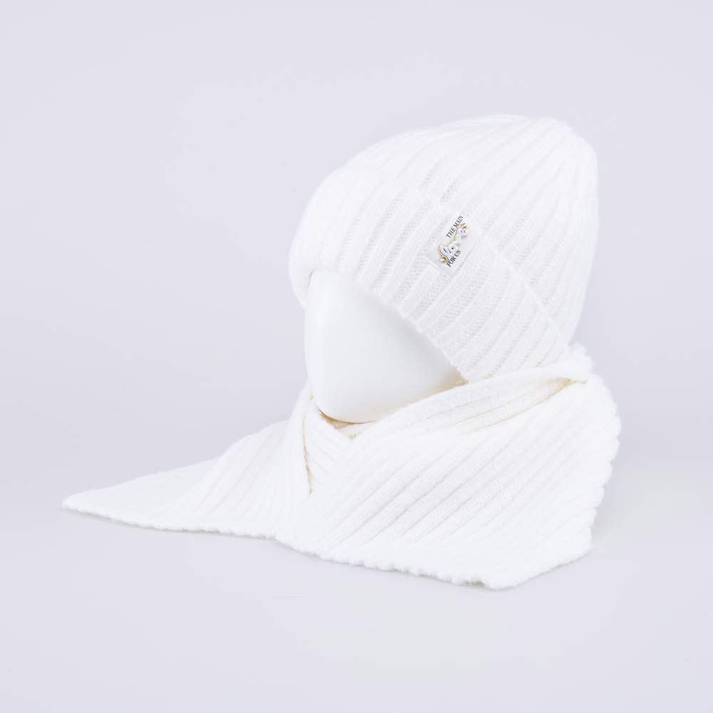 07804009-41 Зимний шерстяной комплект шапка + шарф для девочки, все фото 2