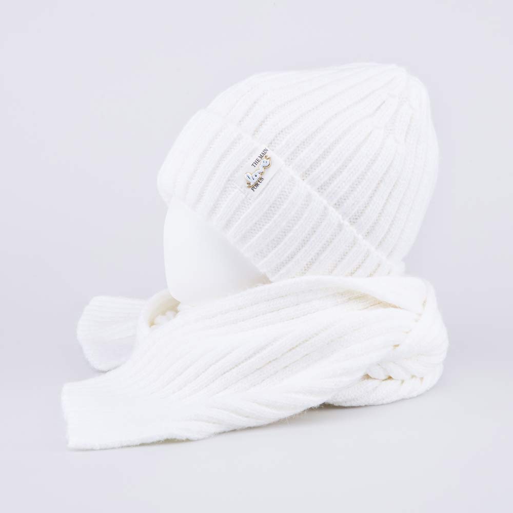 07804009-41 Зимний шерстяной комплект шапка + шарф для девочки, все фото 3