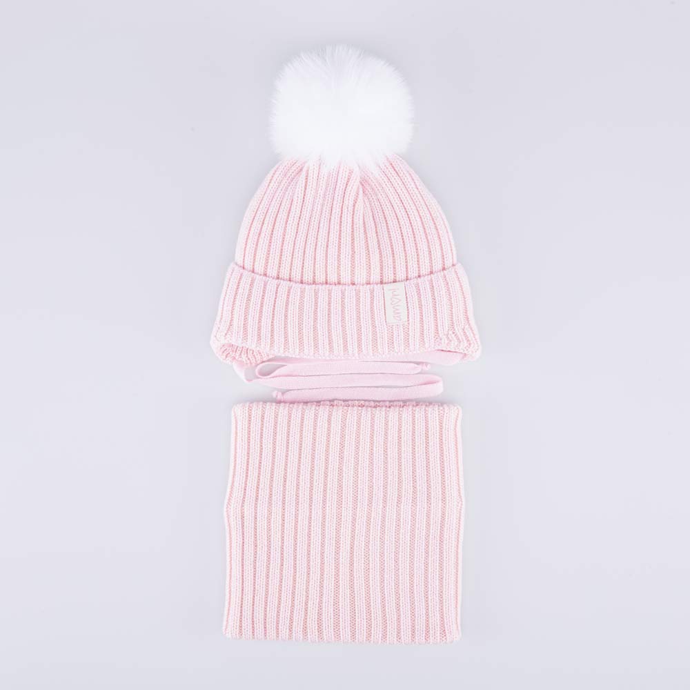 07804015-40 Зимний шерстяной комплект шапка + снуд для девочки, все фото 1