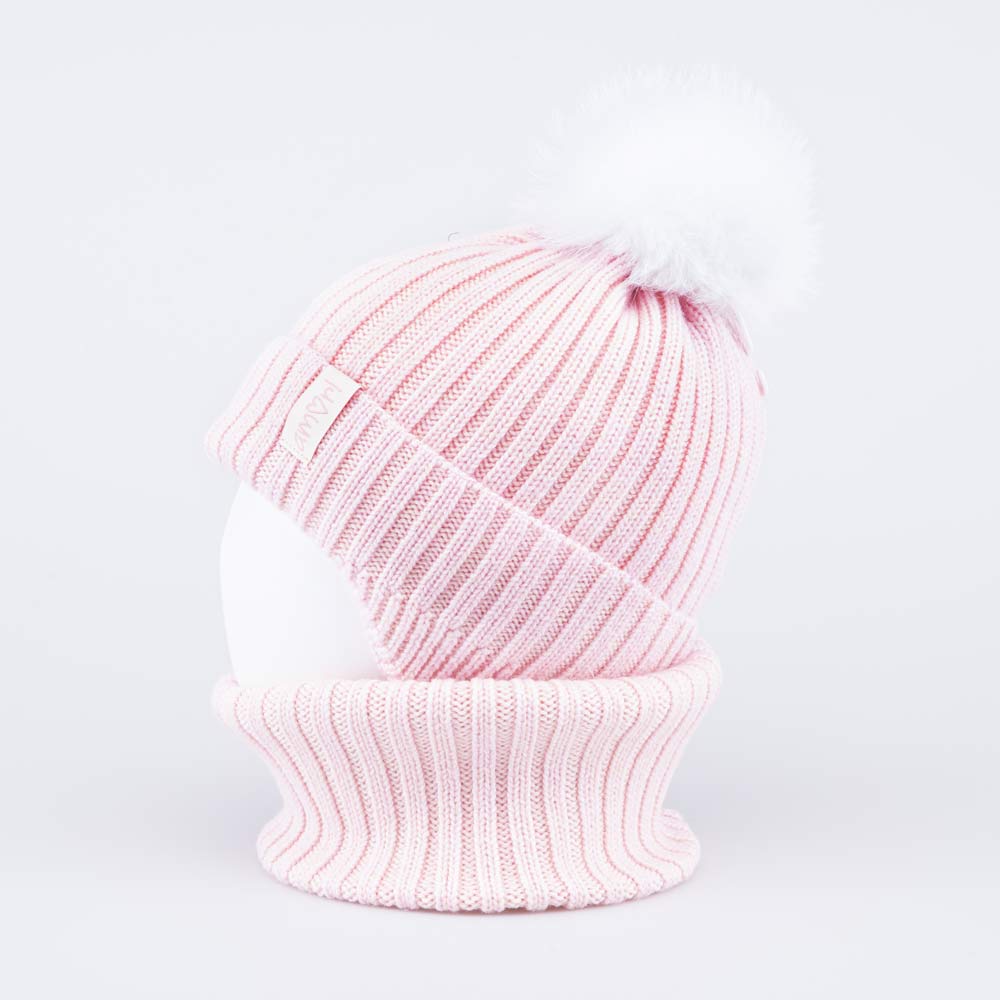 07804015-40 Зимний шерстяной комплект шапка + снуд для девочки, все фото 3