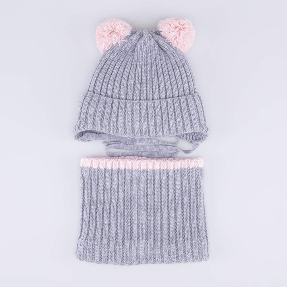 07804019-40 Зимний шерстяной комплект шапка с ушками + снуд, все фото 1