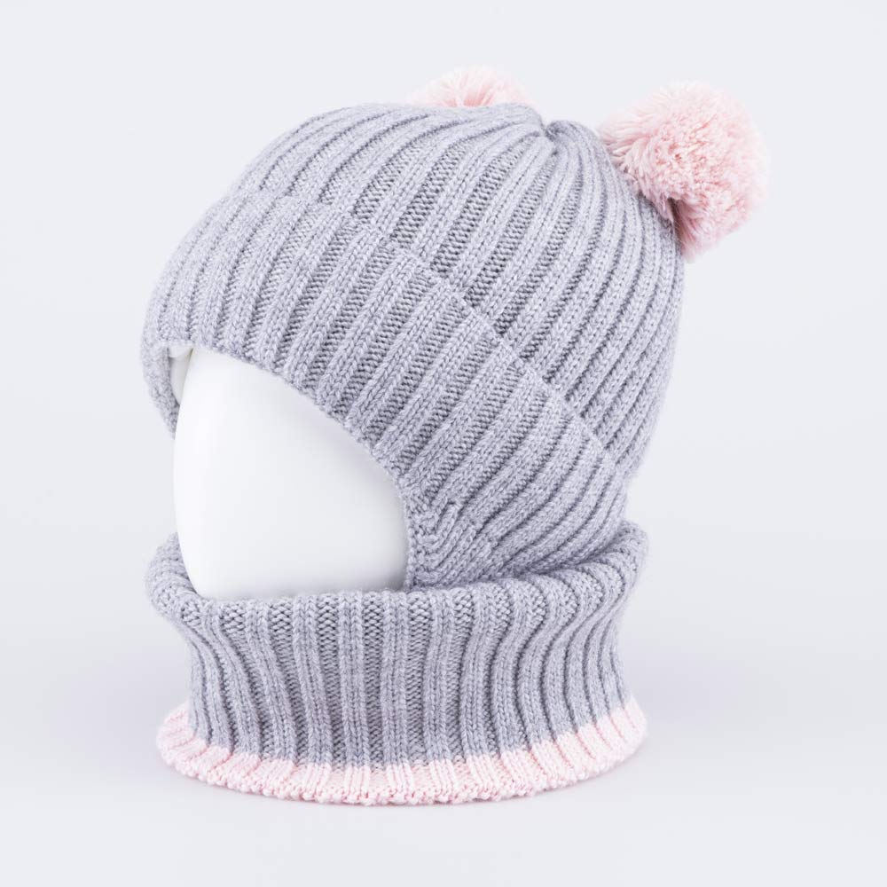 07804019-40 Зимний шерстяной комплект шапка с ушками + снуд, все фото 2