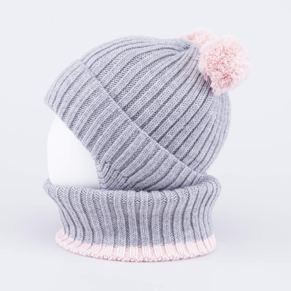 07804019-40 Зимний шерстяной комплект шапка с ушками + снуд, все фото 3