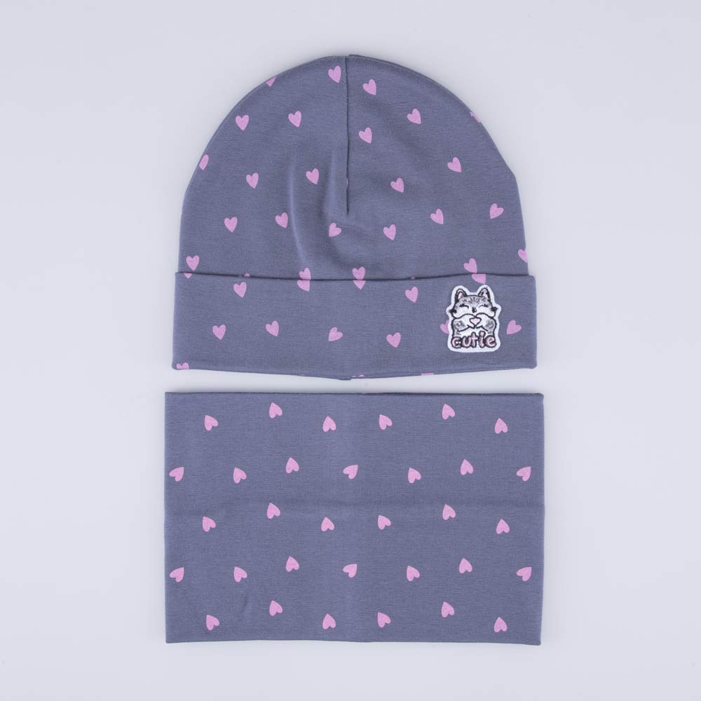 07811480-40 Демисезонный комплект шапка + снуд для девочки, все фото 1