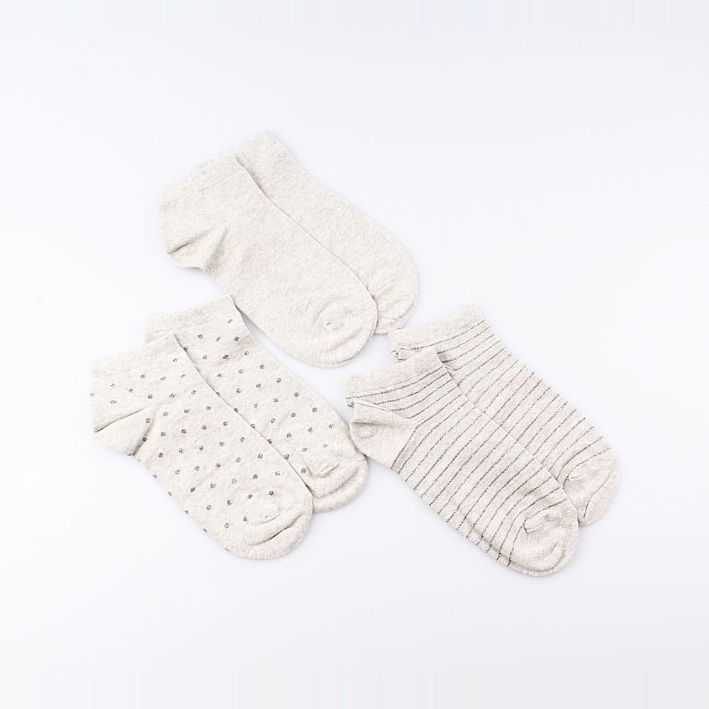 07842383-40 Носки женские укороченные (3 пары), св.серый, все фото 1