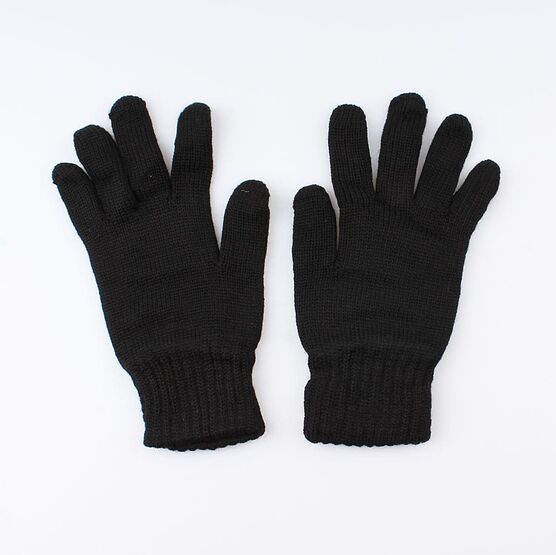 07722132-40 Перчатки детские двухслойные черные, все фото 1