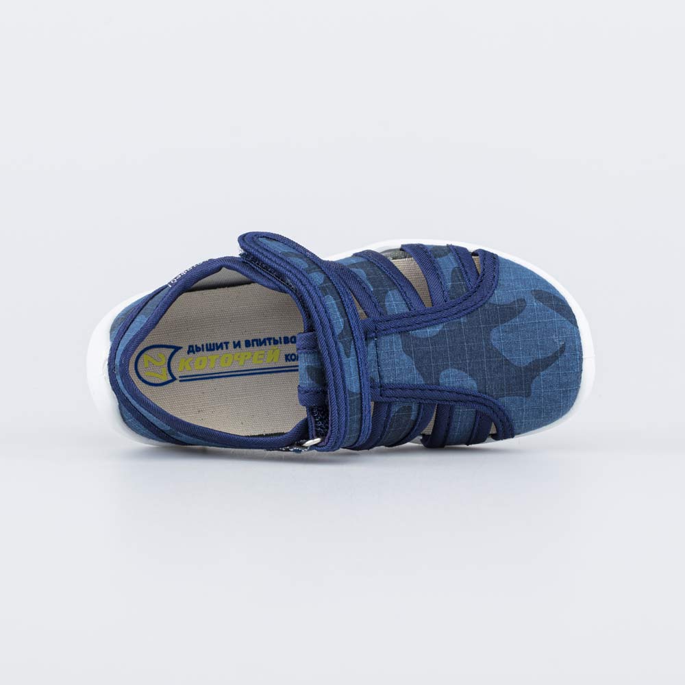 421058-15 Хлопковые сандалии Синий Камуфляж, все фото 4