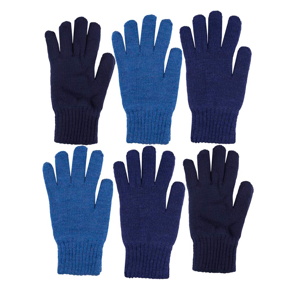 07721174-41 Перчатки для мальчиков однослойные синие, все фото 1