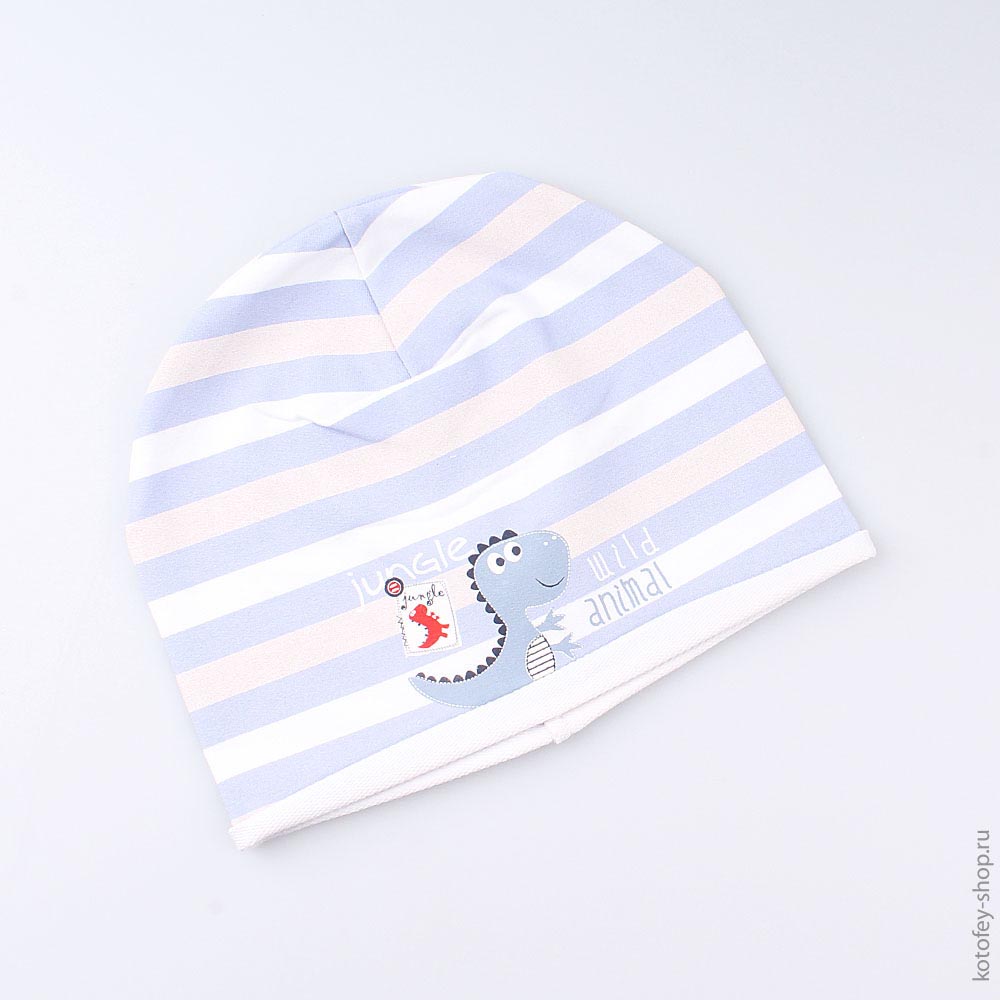 07711120-00 Шапка для мальчика, 80% хлопок, голубая, все фото 1
