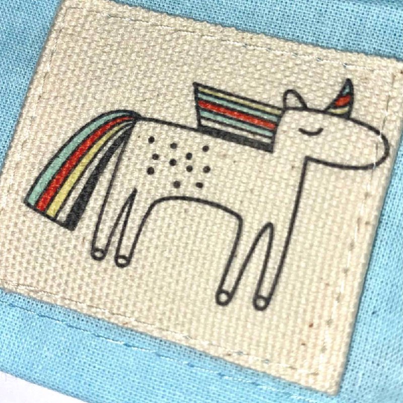 07811239-40 Косынка на резинке Единорог голубая, все фото 2