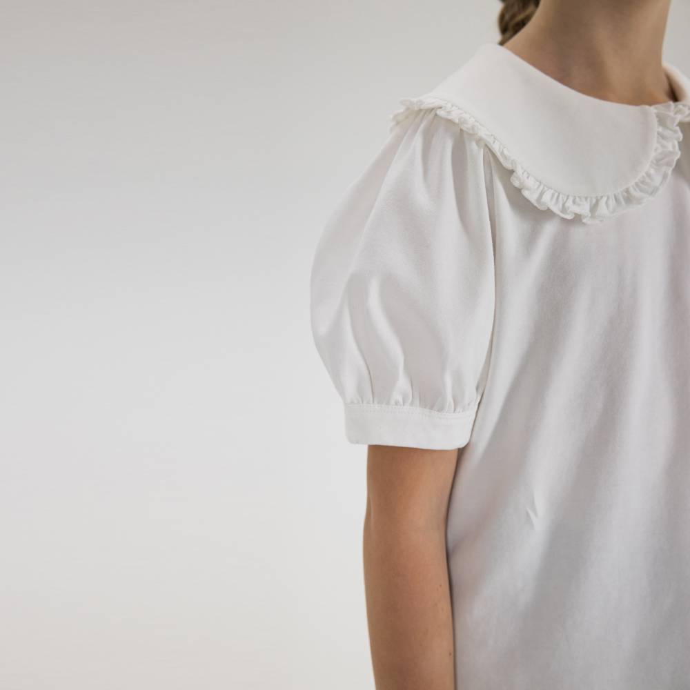 07867013-60 Блузка для девочки с коротким рукавом белый, все фото 6