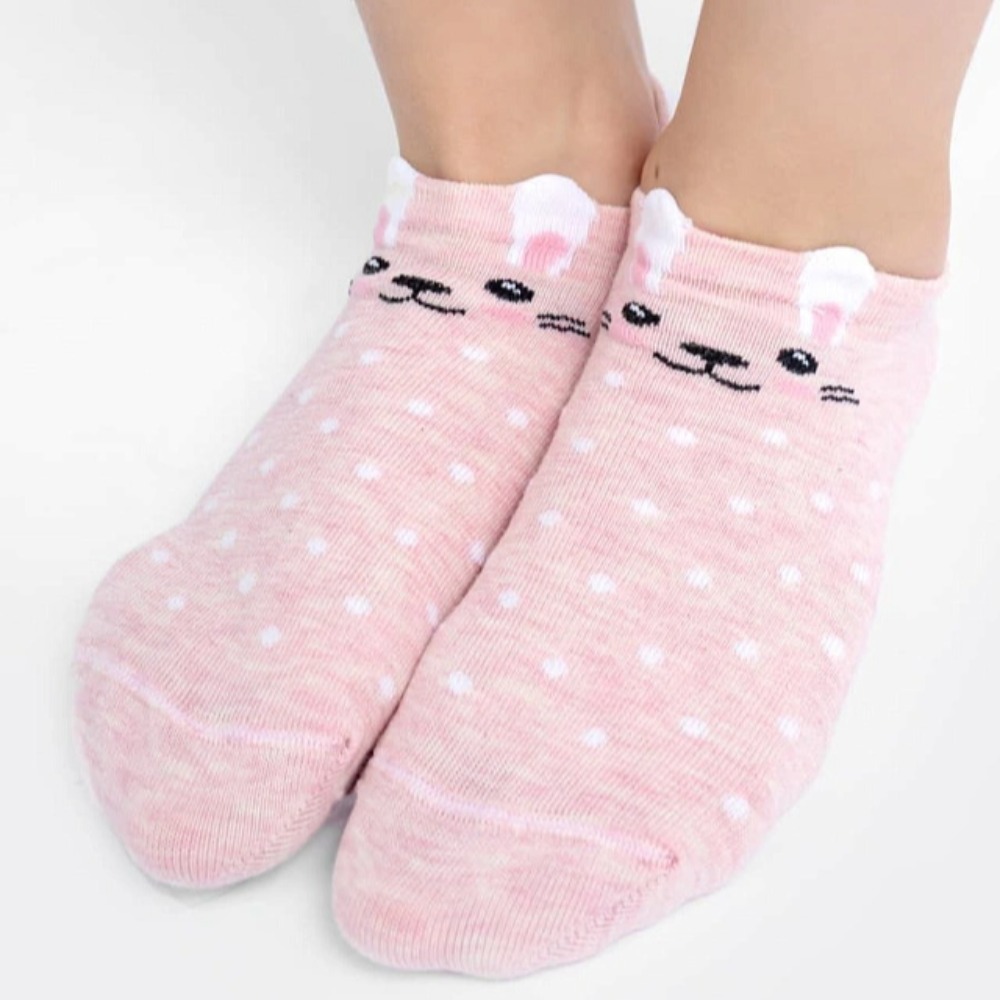 07842947-40 Хлопковые носки укороченные Котик розовые, все фото 3