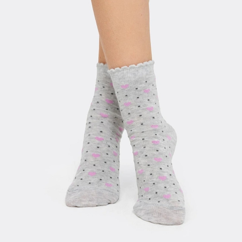 07842973-40 Хлопковые носки Сердечки серые, все фото 2