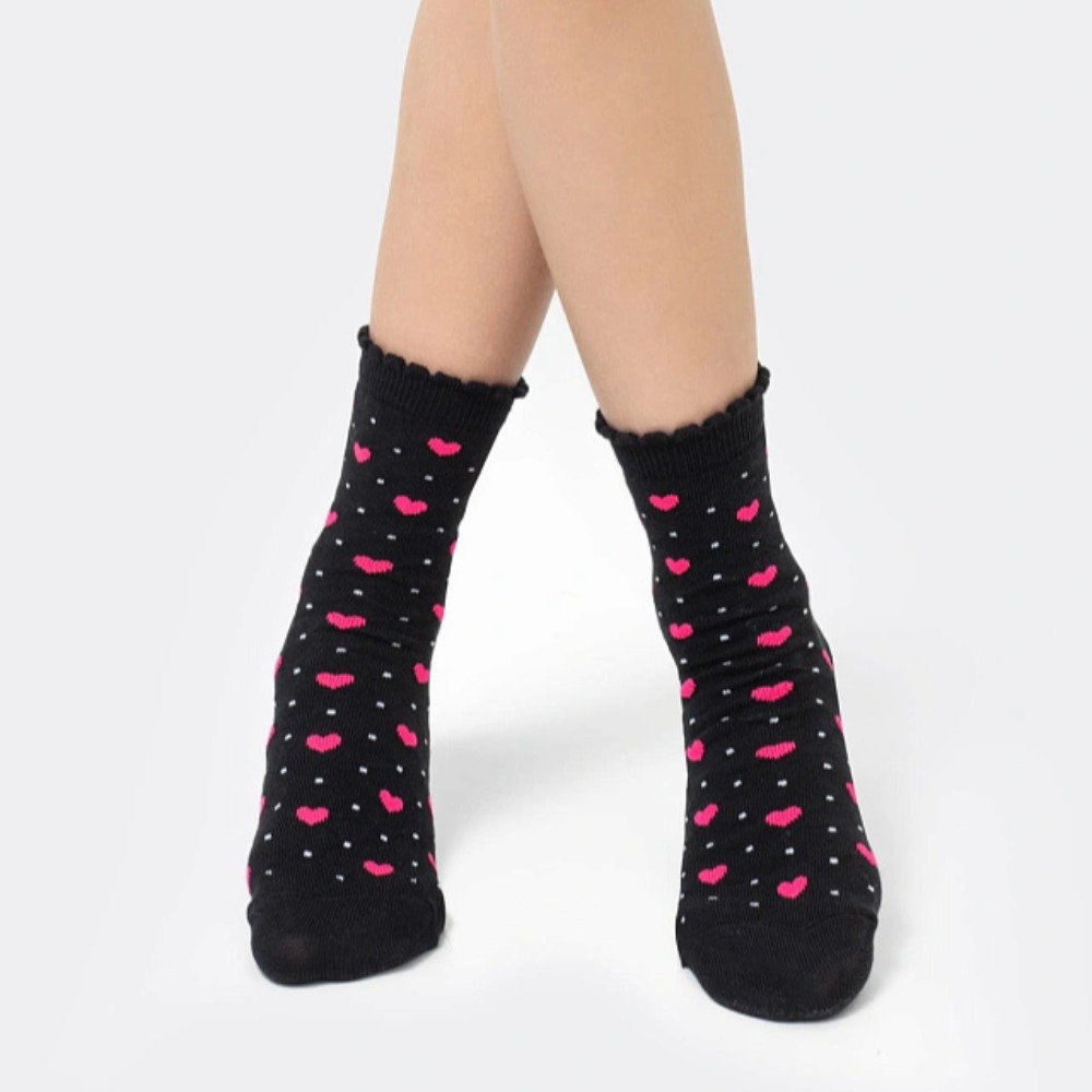 07842973-42 Хлопковые носки Сердечки черные, все фото 2