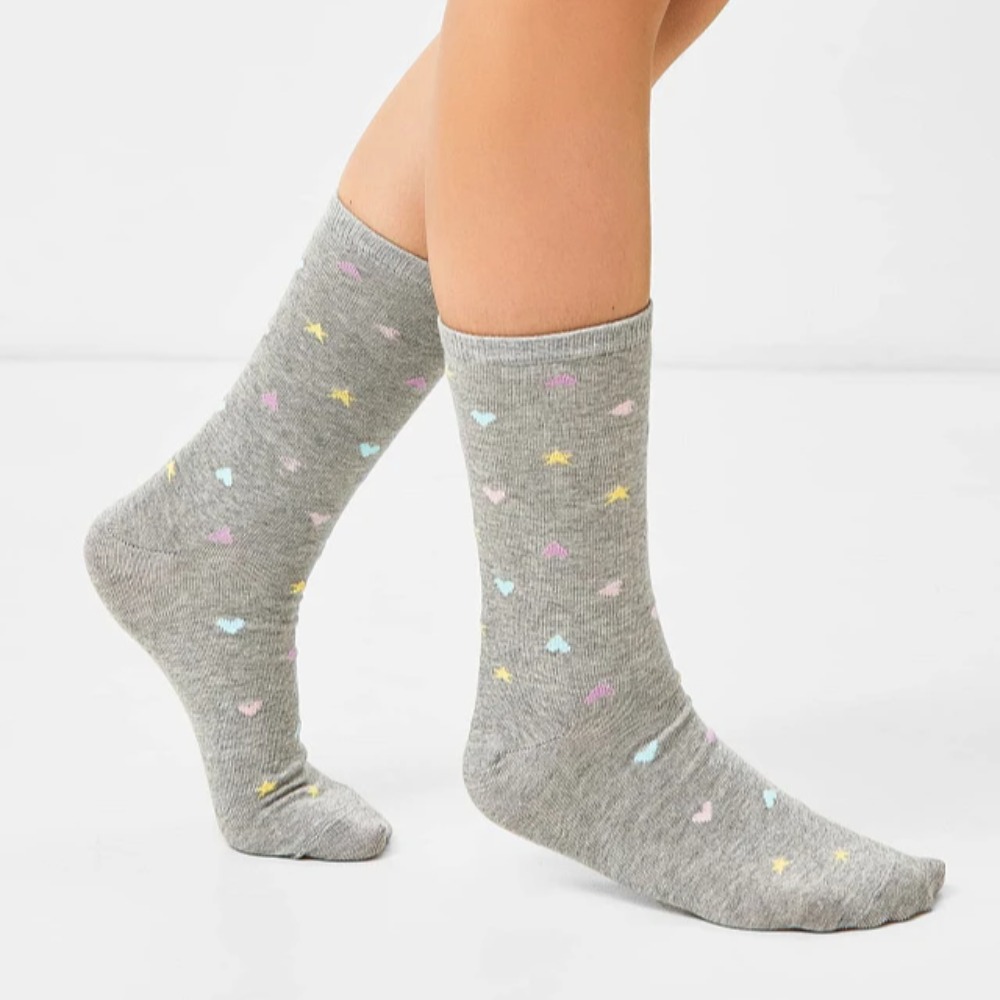 07842976-40 Хлопковые носки Сердечки серые, все фото 1
