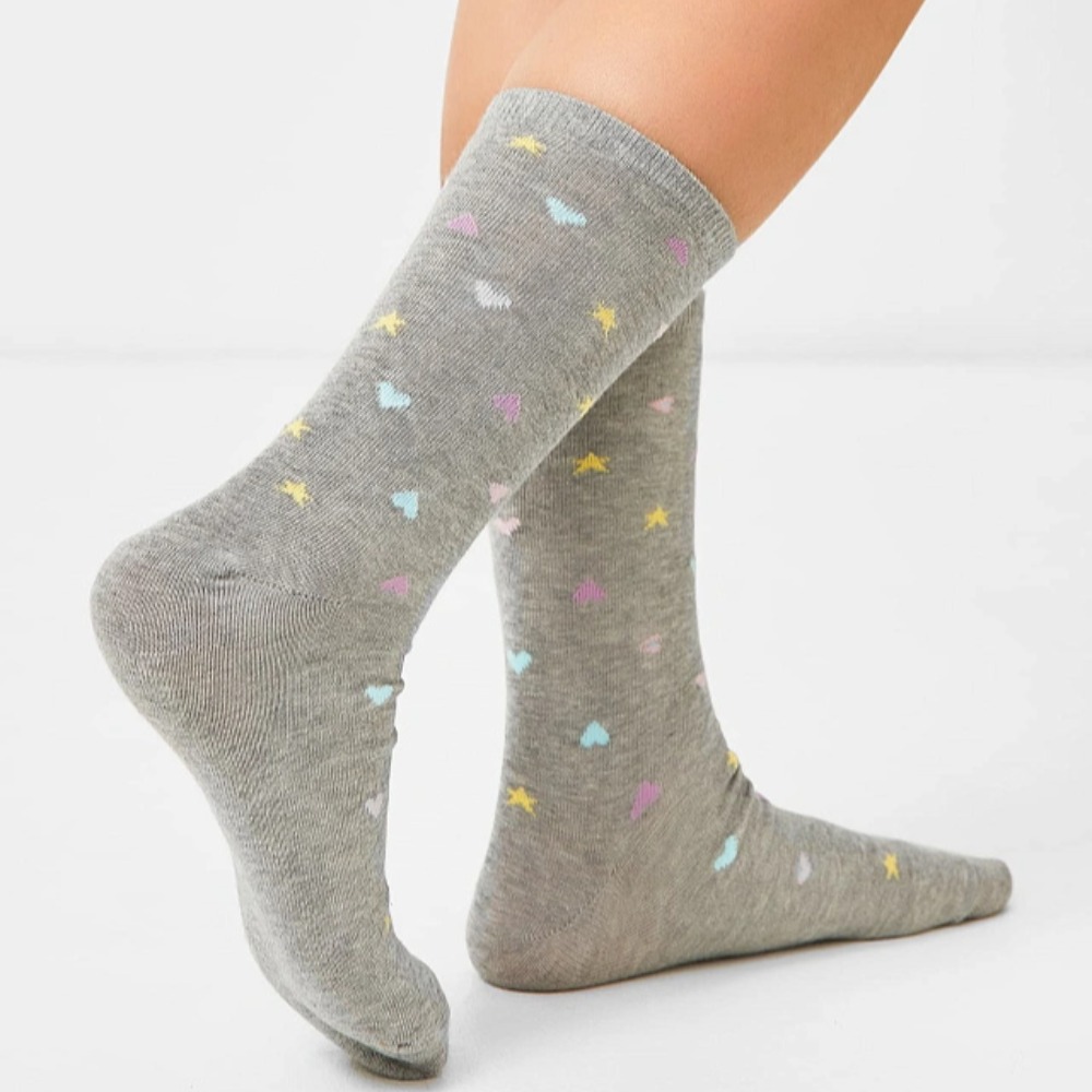 07842976-40 Хлопковые носки Сердечки серые, все фото 2