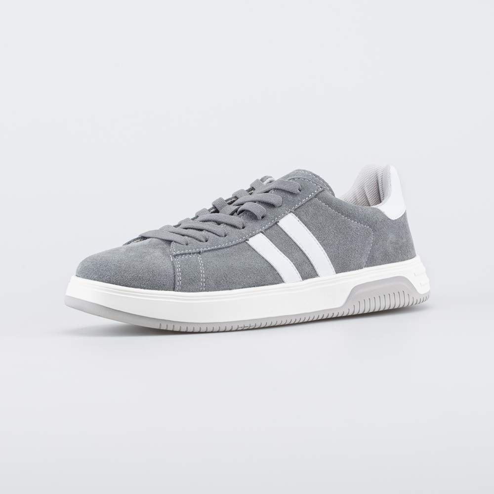 732410-11 Серые кожаные кеды-полуботинки, все фото 1