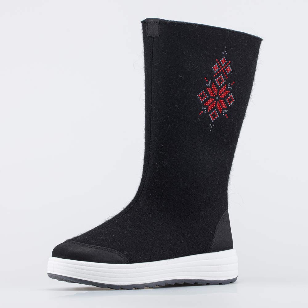 867139-42 Черные валенки женские с вышивкой , все фото 1