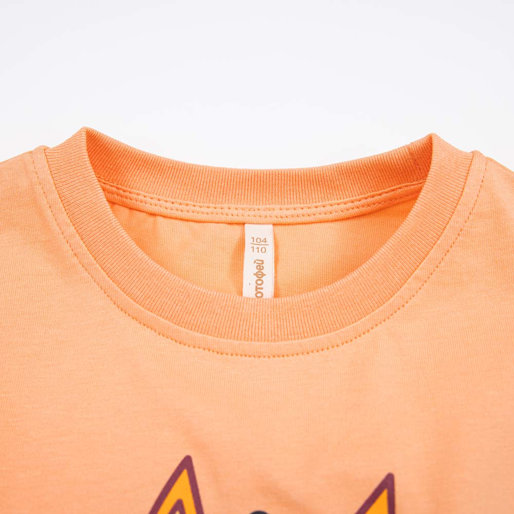 07702041-42 Футболка из кулирки Три кота оранжевый, все фото 4