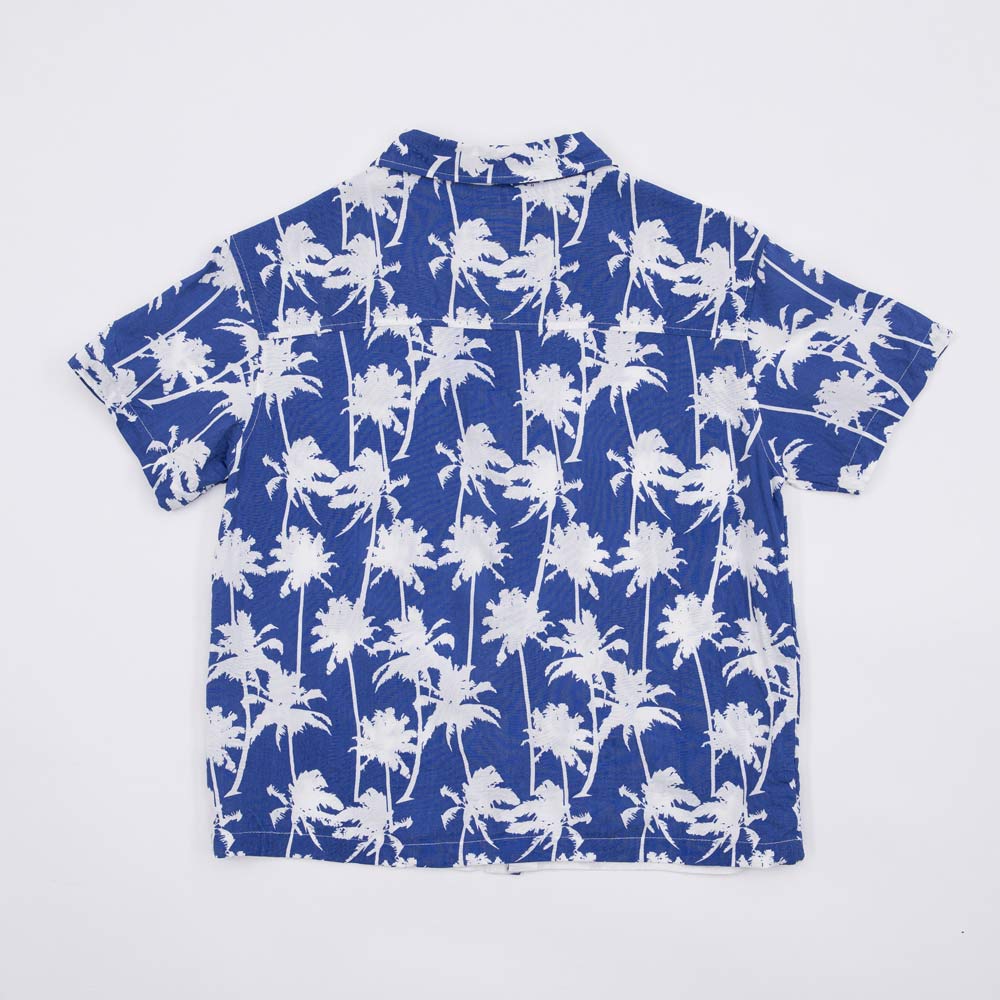 07703009-40 Гавайская рубашка для мальчика Пальмы синий, все фото 2