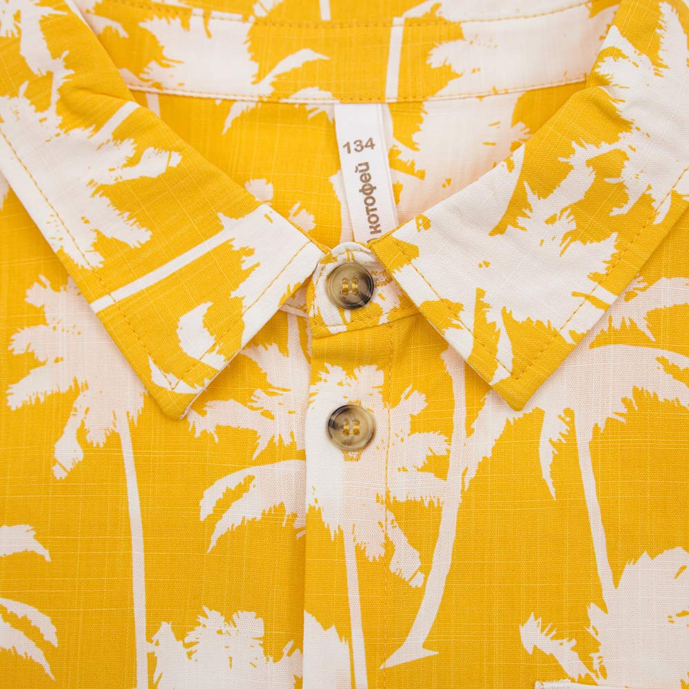 07703009-41 Гавайская рубашка для мальчика Пальмы желтый, все фото 3
