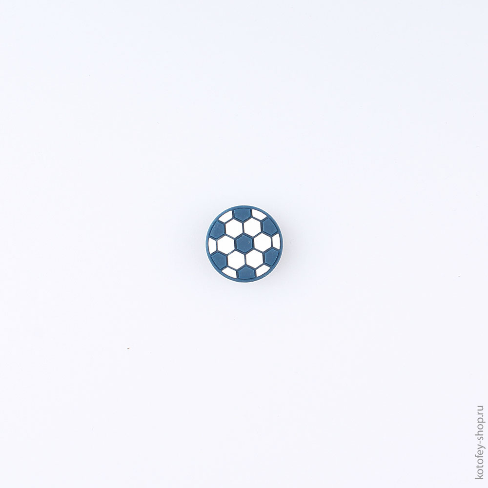 03014003-40 Украшение для обуви Мяч футбольный синий, все фото 1