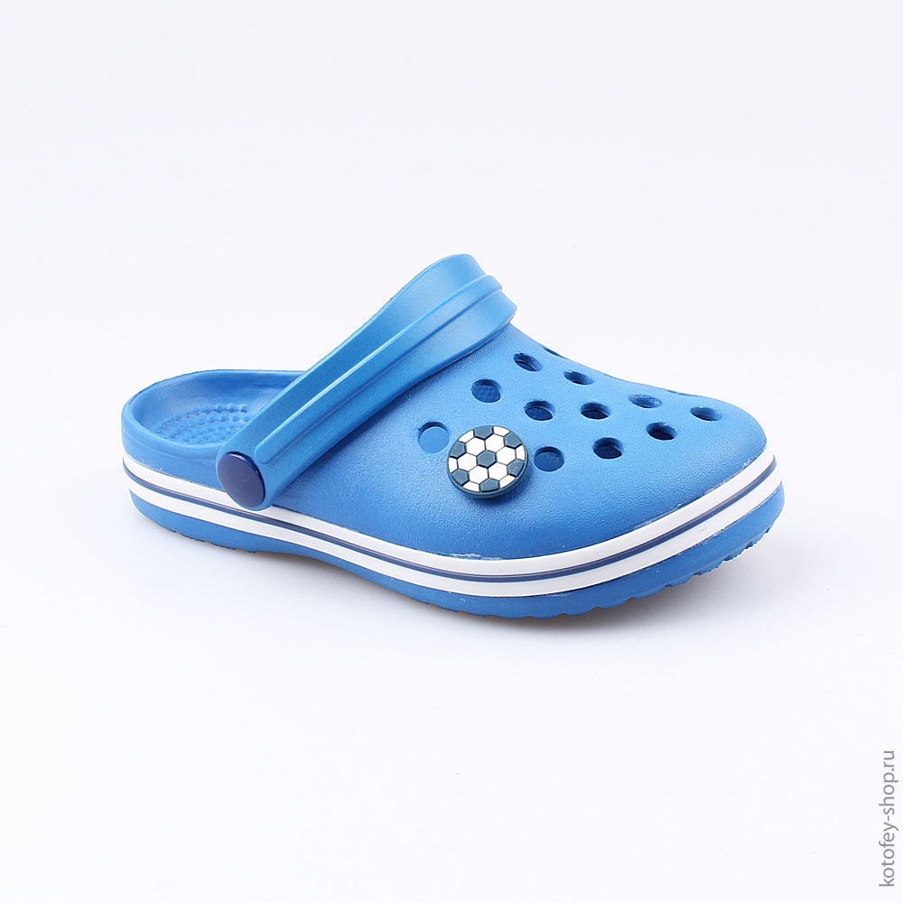 03014003-40 Украшение для обуви Мяч футбольный синий, все фото 3