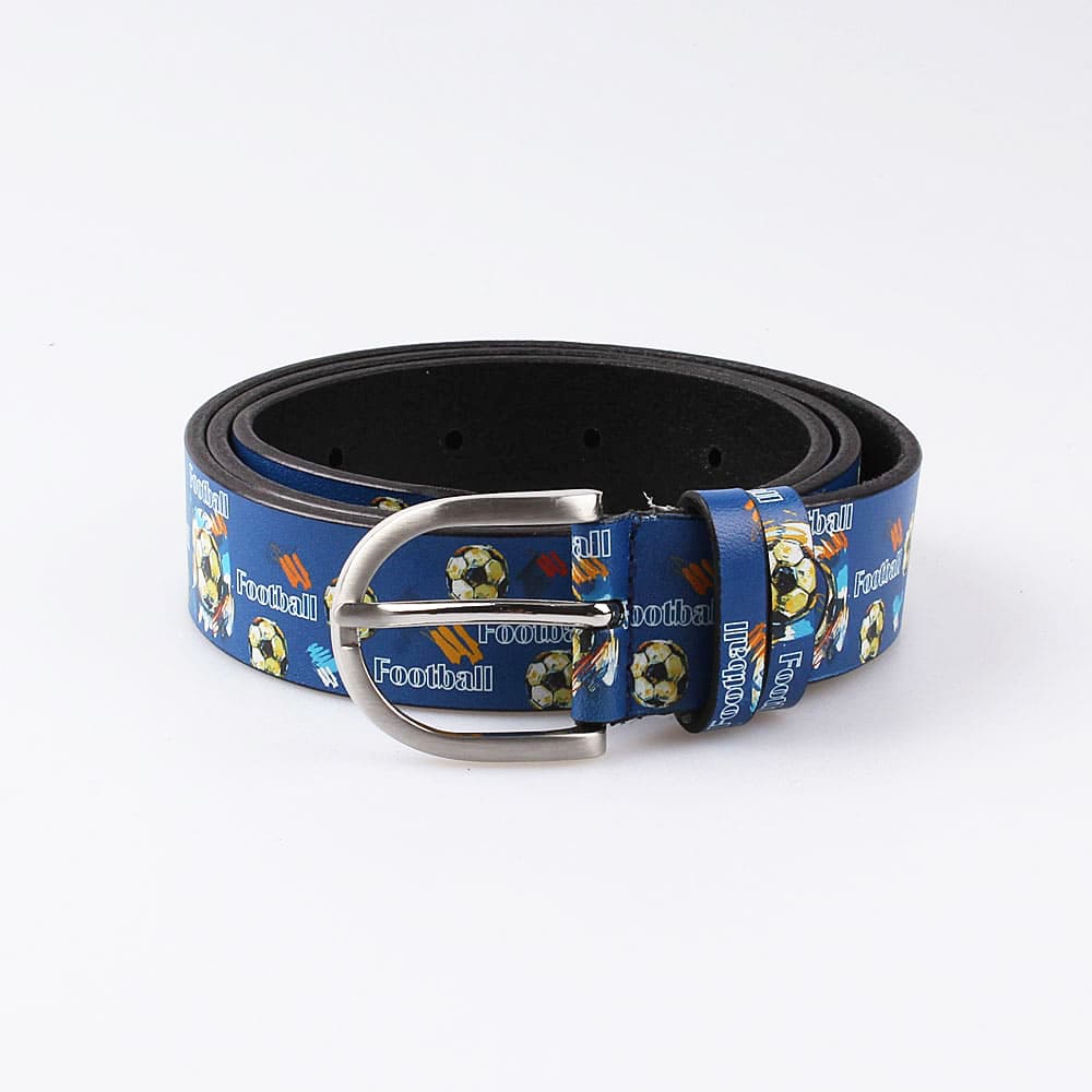 03704018-10 Ремень кожаный для мальчика Футбол, все фото 1