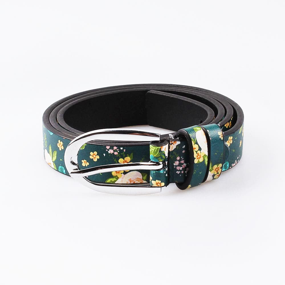 03804015-20 Ремень кожаный для девочек Зеленый, все фото 1