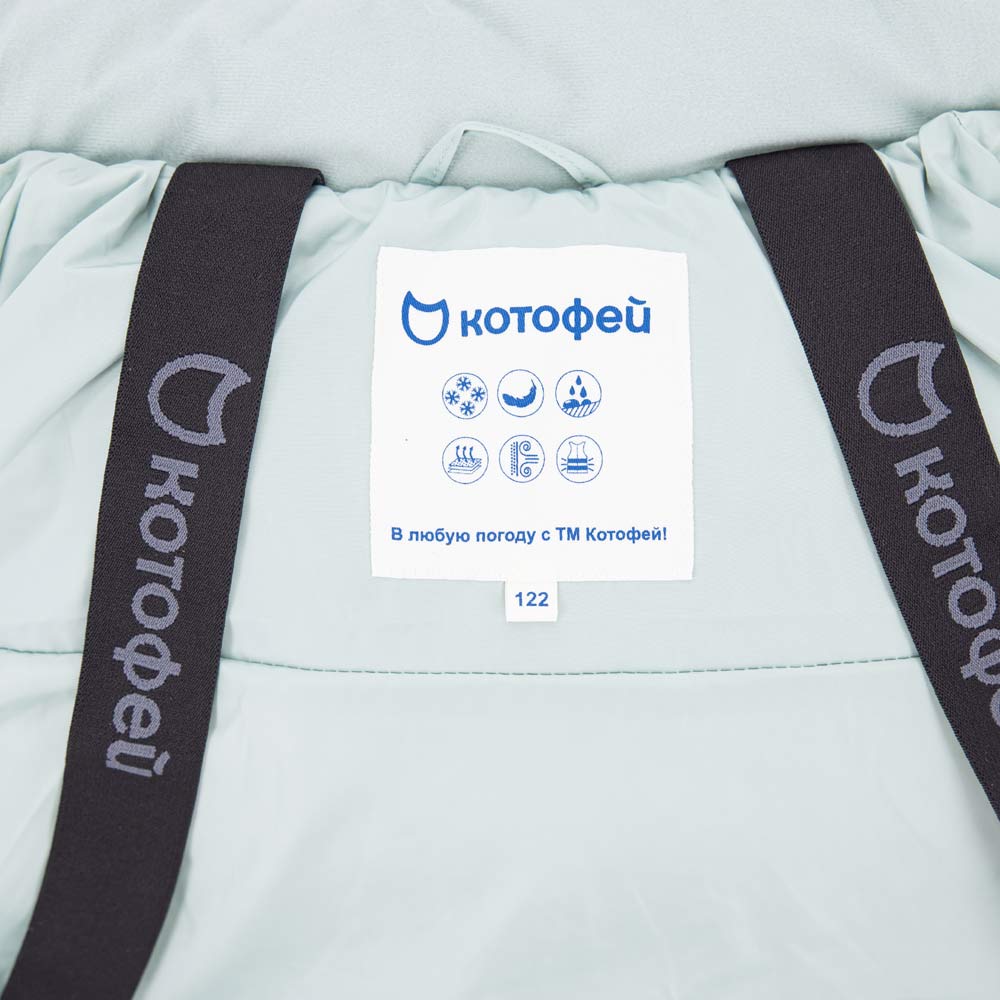 07858036-42 Зимнее пальто-пуховик для девочки мятный, все фото 4