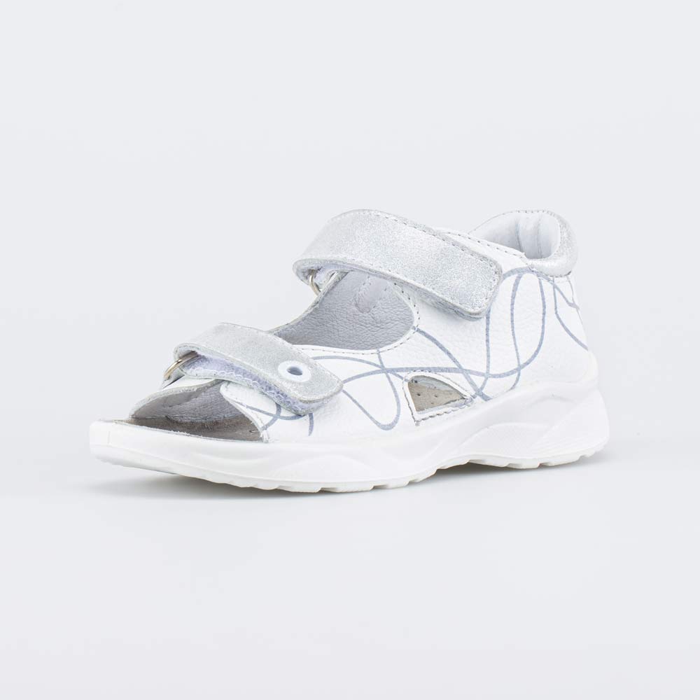 522195-21 Кожаные сандалии Серебристый дым , все фото 1