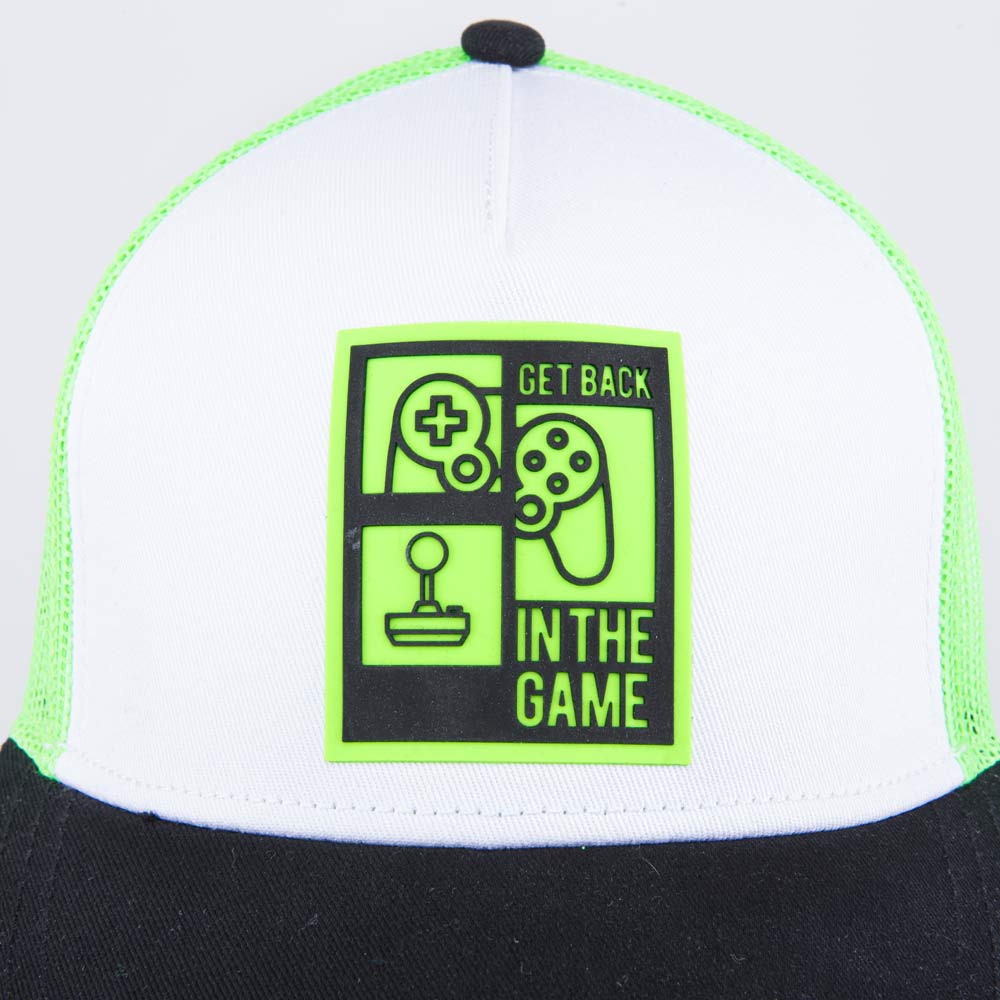 07709017-40 Кепка-бейсболка с сеткой для мальчика салатовый-белый, все фото 3