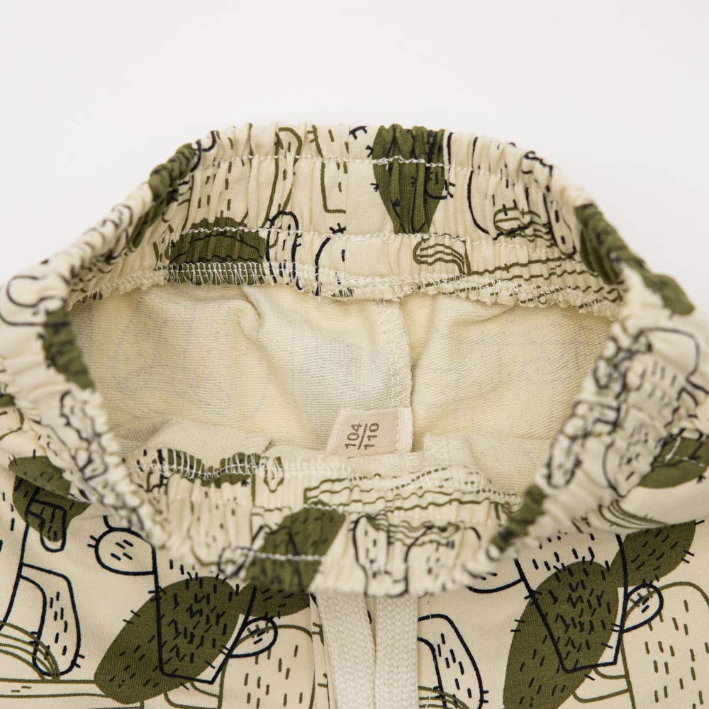 07762044-40 Шорты из футера для мальчика бежевый-зеленый, все фото 3