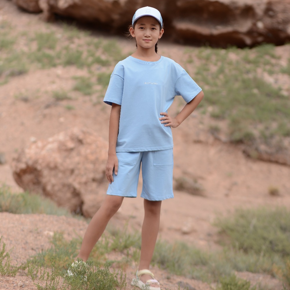 07802075-40 Футболка из футера для детей голубой, все фото 5