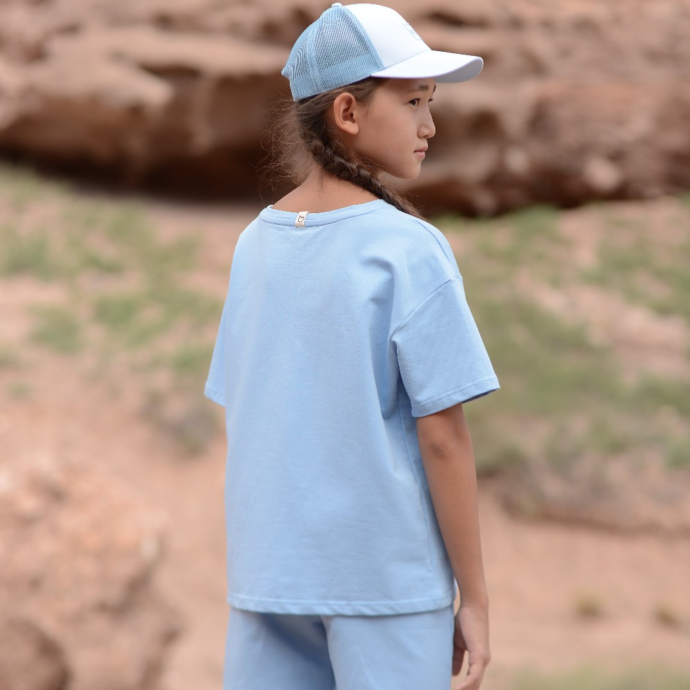 07802075-40 Футболка из футера для детей голубой, все фото 6