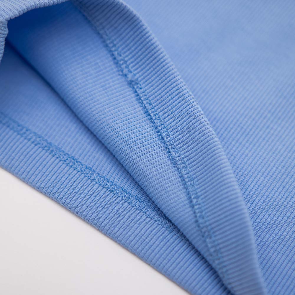 07854054-40 Майка-топ в рубчик для девочки голубой, все фото 4