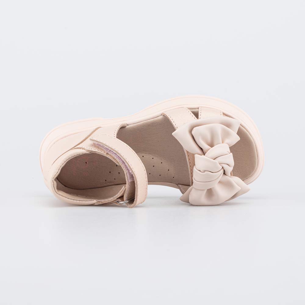 422091-22 Кожаные босоножки для девочки Бант розовый, все фото 4