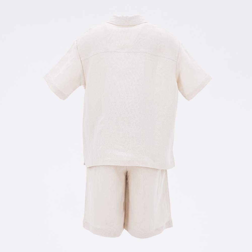 07764061-40 Костюм льняной рубашка + шорты бежевый, все фото 3