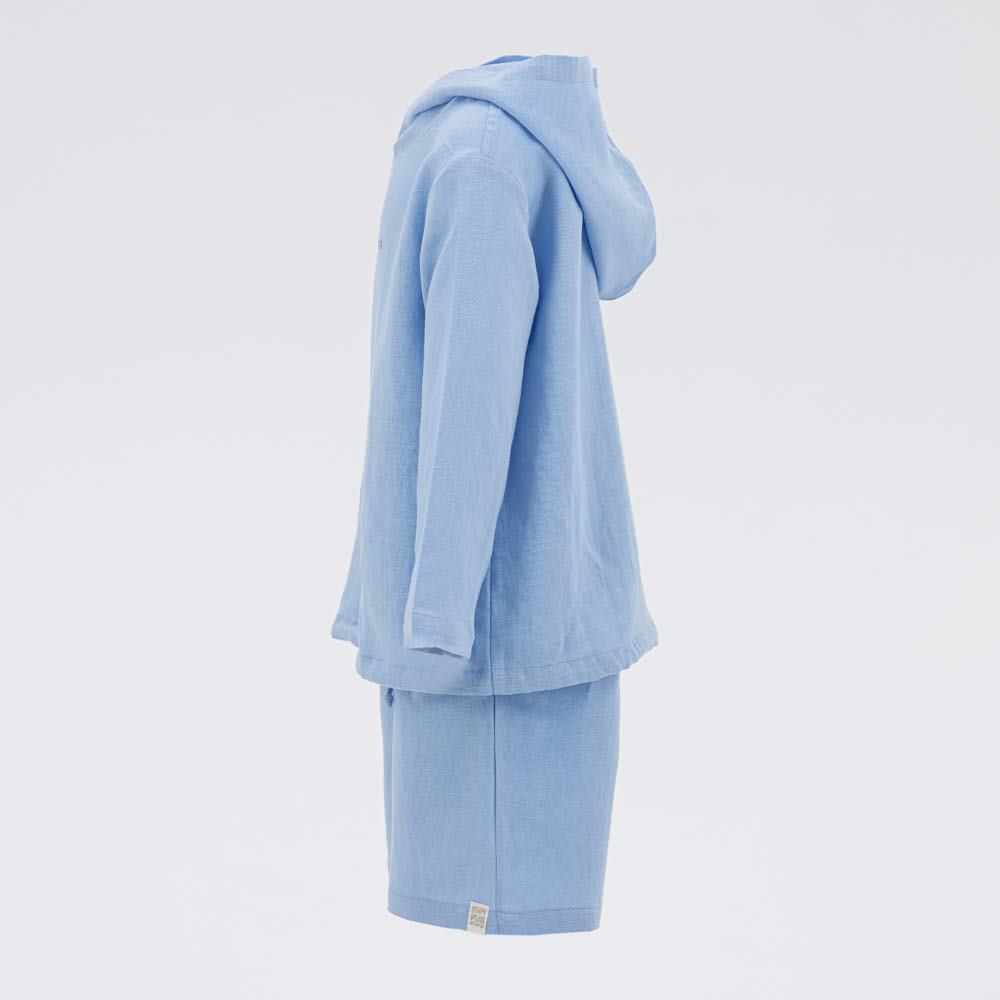 07764063-41 Костюм льняной худи + шорты голубой, все фото 2