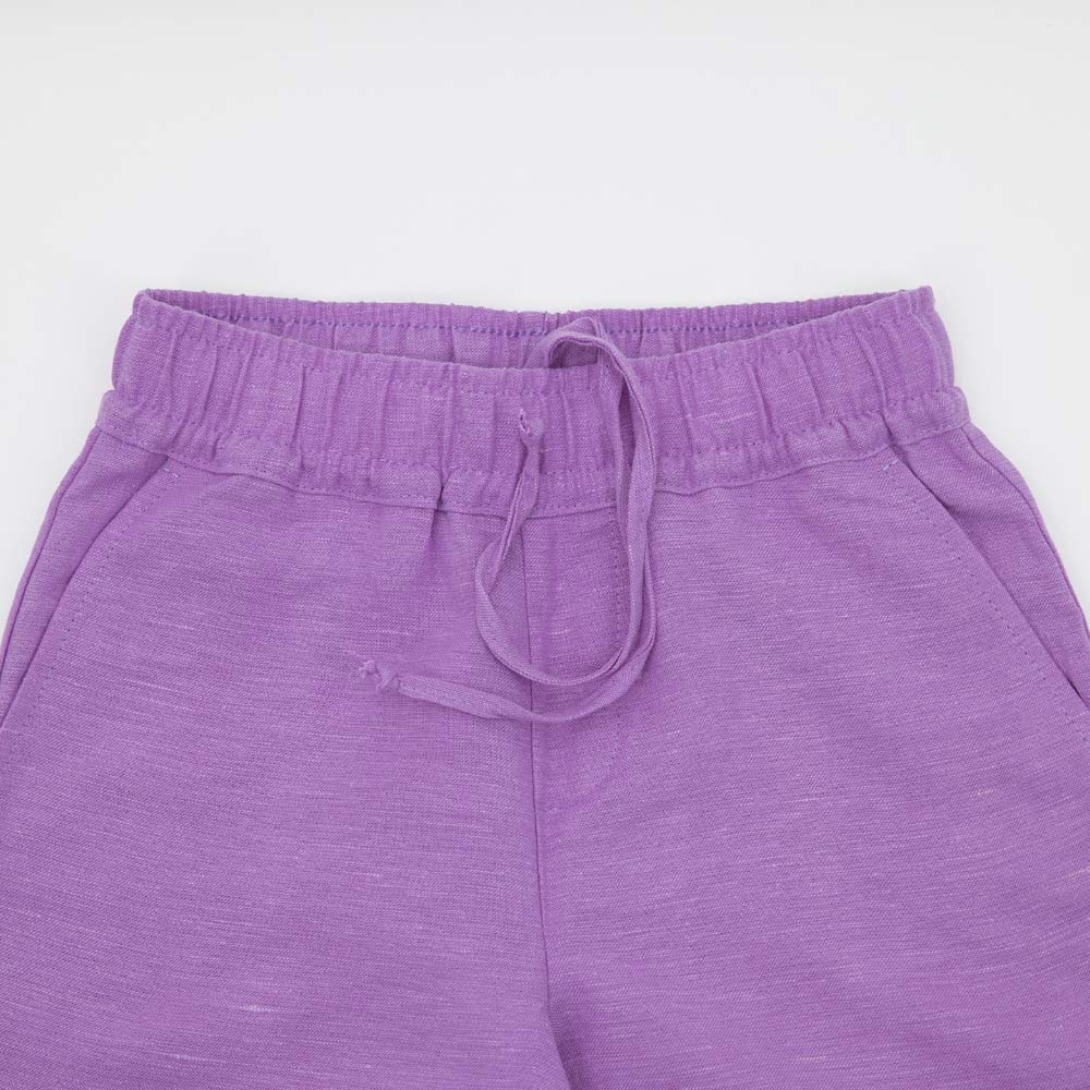 07864064-40 Костюм льняной детский ( худи и шорты ) сиреневый, все фото 5