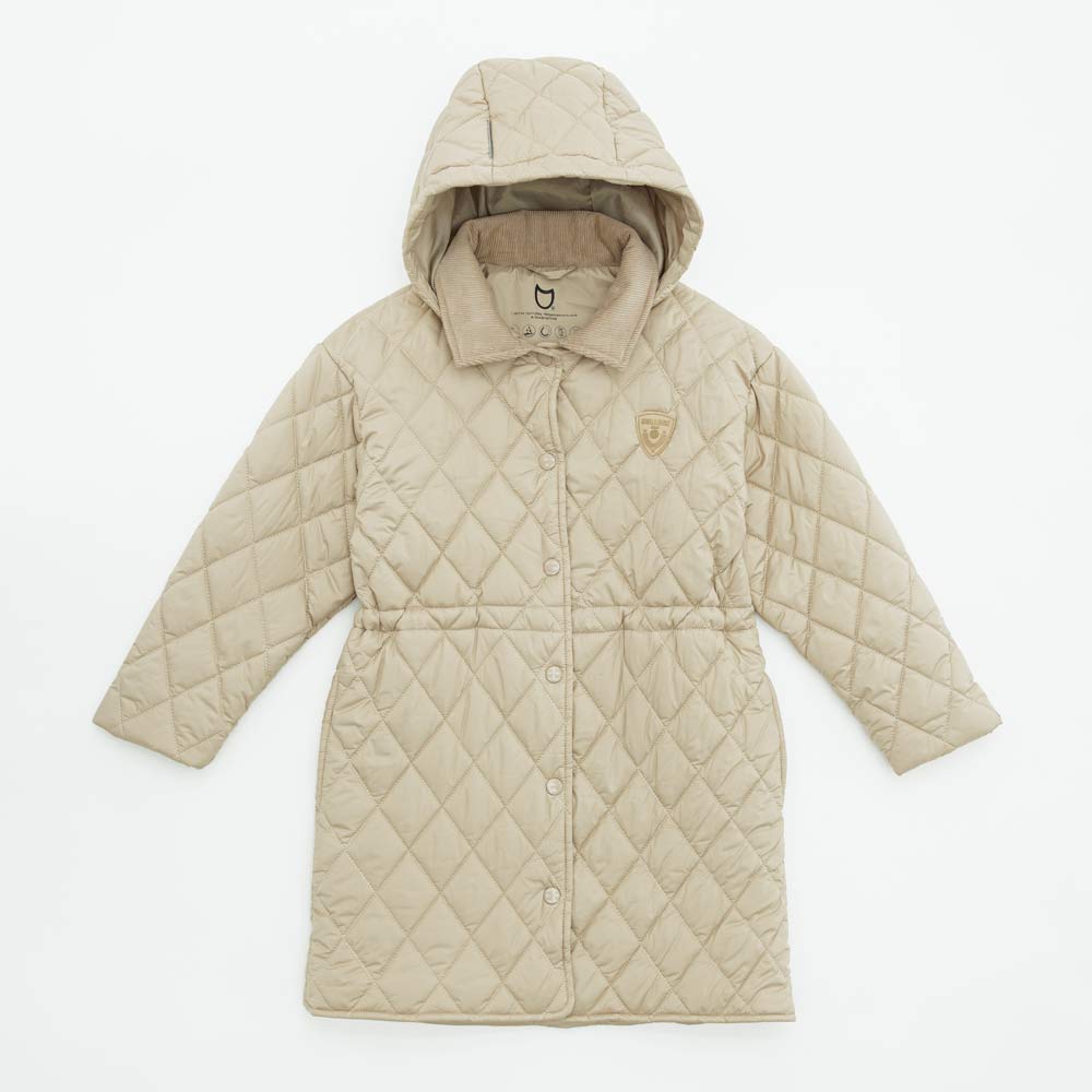 07858063-40 Пальто стеганое для девочки бежевый, все фото 1